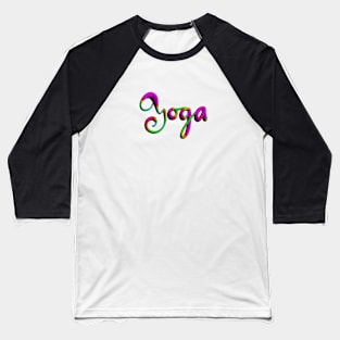 Colorful Cursive Yoga Baseball T-Shirt